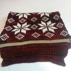 Charter Club Fair Isle Knit Scarf Tomato  12x72